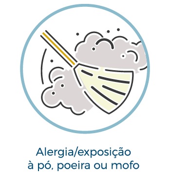 Alergia/exposi&ccedil;&atilde;o a p&oacute;, poeira ou mofo